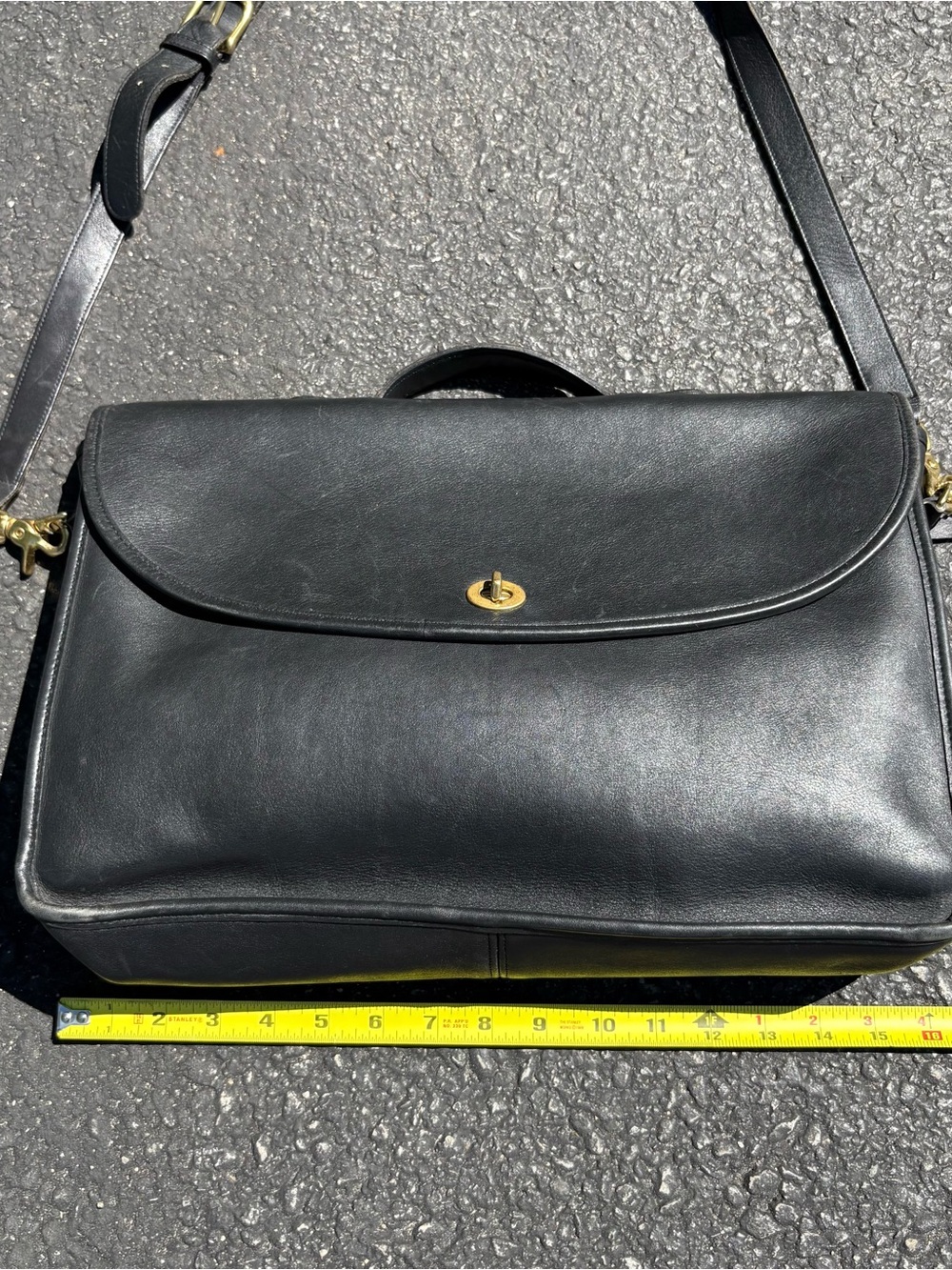 Vintage 90s Coach Lexington Briefcase Black Leather Bag Messenger USA Classic - Picture 15 of 16